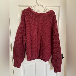 Free People Cranberry Sweater